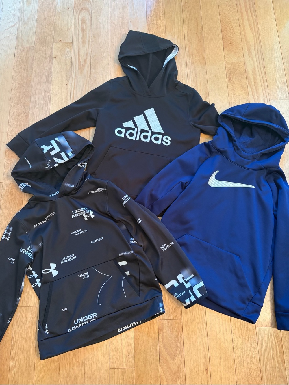 Boys Sweater Bundle (Size 6/7) Dri Wick Hoodies - under armour, Nike adidas